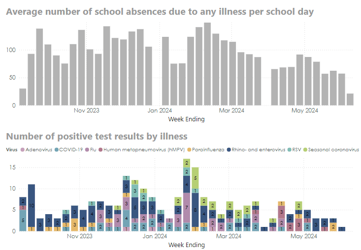 Data visualization how school absence data can help predict increases in illness in the general community