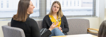 A student listening during a classroom conversation