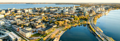 Downtown Madison isthmus and the Wisconsin State Capitol