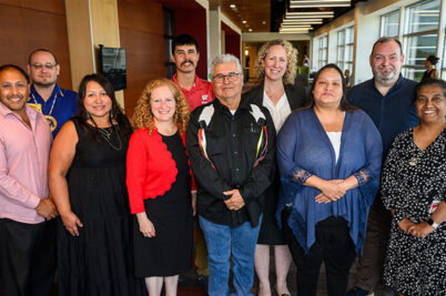 Left to right: Jon Audhya, Robert J. Smith, Jr., Carla Vigue, Jennifer Mnookin, Leelyn VanZile, Robert VanZile Jr., Amy Kind, Rachel DeCorah Toyebo, Kurt Zimmerman, and Jomol Mathew